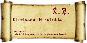 Kirnbauer Nikoletta névjegykártya